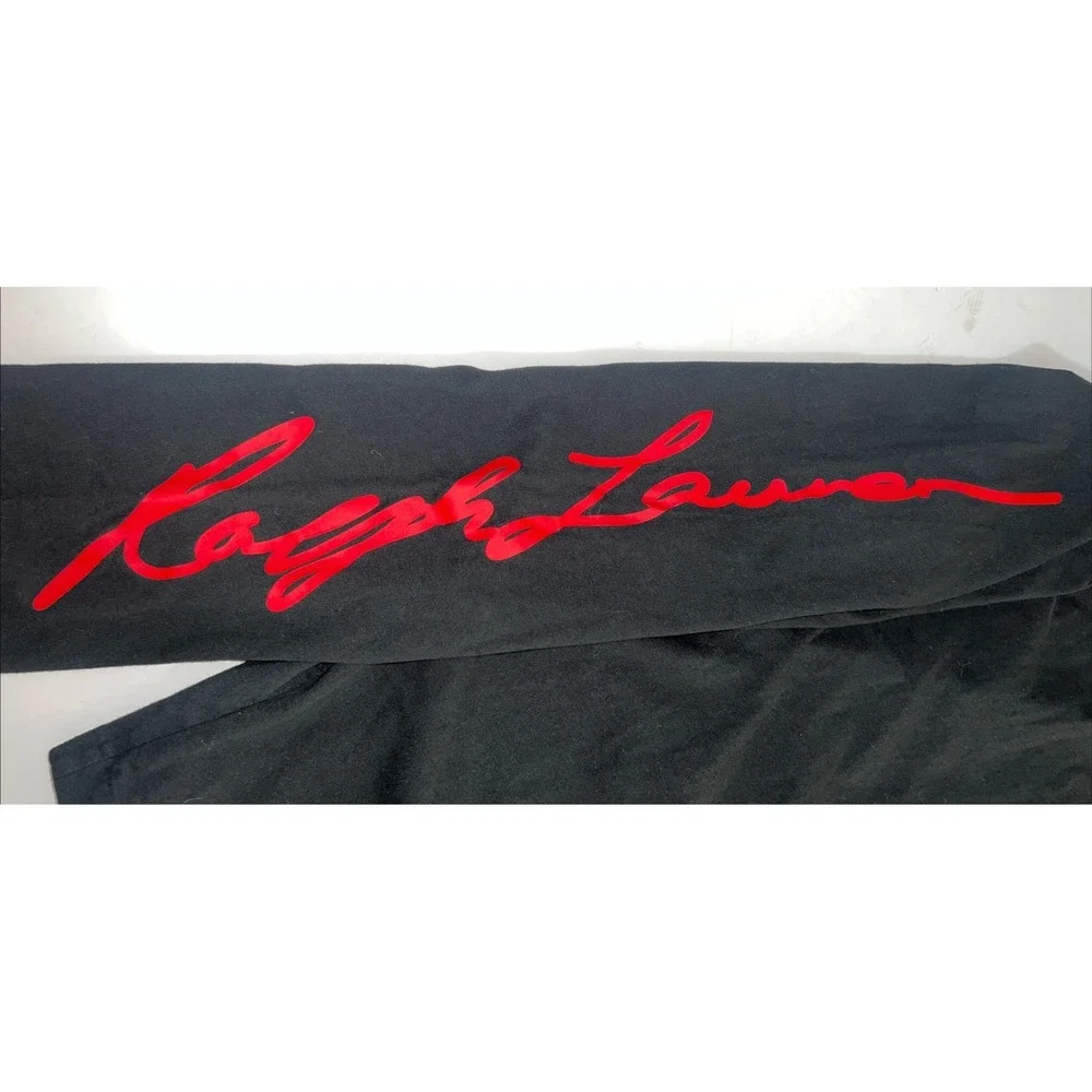 Polo Ralph Lauren Mens‎ Hoodie Black Long Sleeve Large Pony Hooded Tee Small